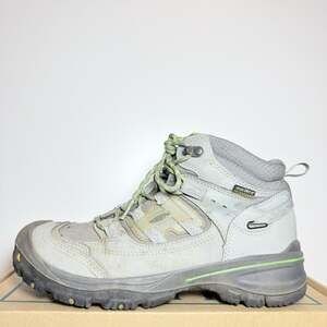 Keen Dry Waterproof Hiking Boots Womens Size 8 Gray Green Mid Ankle Trail Shoes